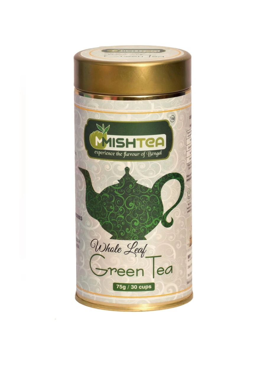 MMISHTEA Whole Leaf Green Tea (Tin Caddy Box) 75 grams-01234-56789