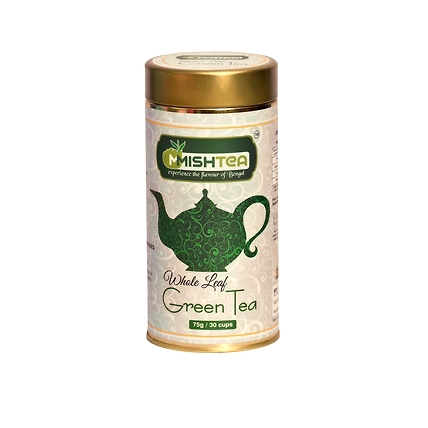 MMISHTEA Whole Leaf Green Tea (Tin Caddy Box) 75 grams-01234-56789