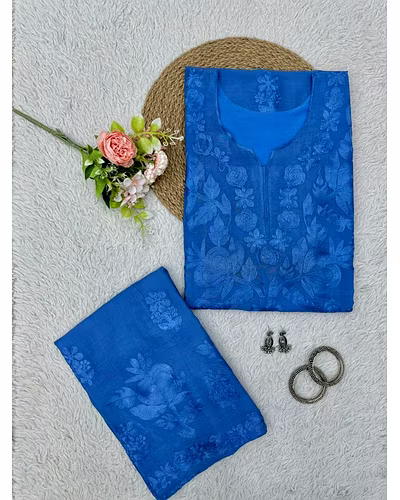 💃🏻💃🏻Havy Reyon Chain-Stitch Suit, Weight 0.700 GRM, Colour 6, Length 40, Size M(38)-XXL(44)💃🏻💃🏻
👖Havy Reyon Chain-Stitch Palzoo, Length 40, Size Full Stiched with Elastic (up to 44)👖-XL-Blue-6