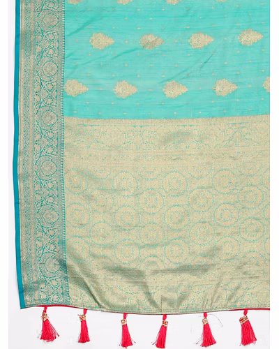 Soft Katan Silk Saree with Exquisite Zari Weaving, Resplendent Pallu, and Silk Weaving Blouse Piece-Rama-7