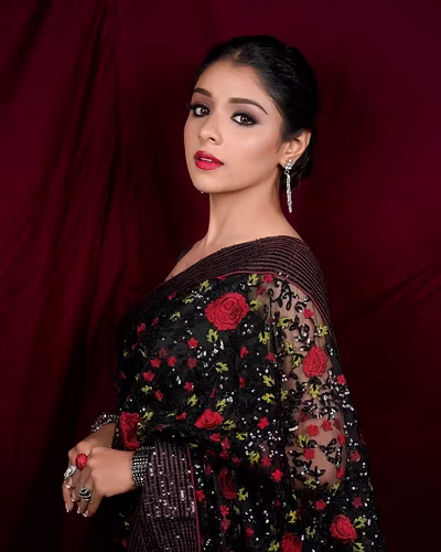 Heavy Soft Net Saree with Sequins Embroidery With Blouse Piecs-9