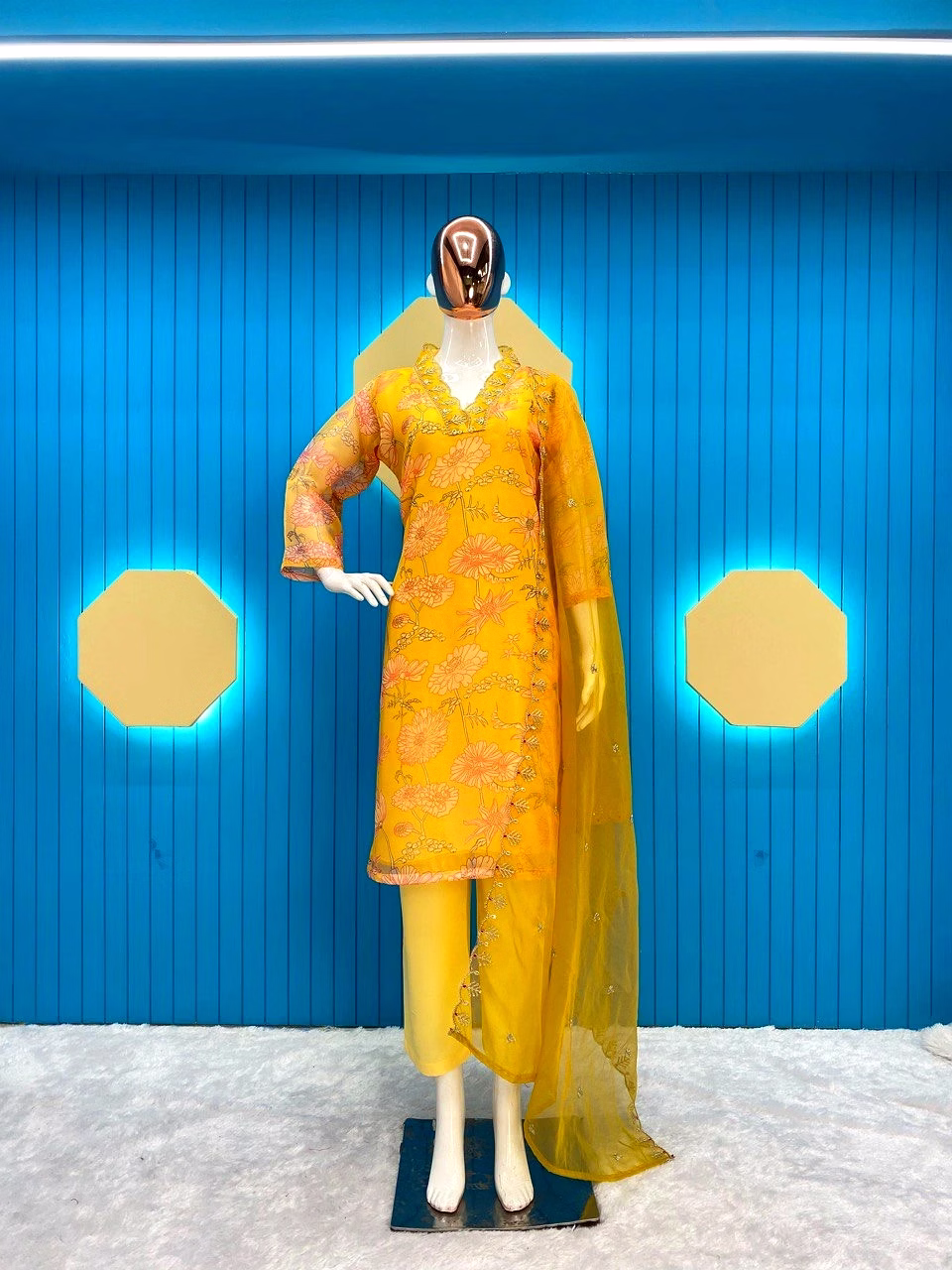 ynf elegant printed organza top with sequin embroidery, micro cotton inner, micro silk pant, dupatta