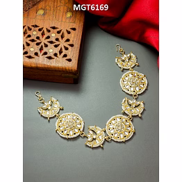 ynf exclusive pearl kundan bridal matha patti - bollywood inspired, skin friendly jewelry