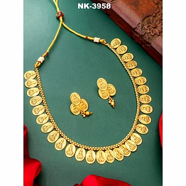 ynf kasu mala micro plated necklace set with matching earrings (no stone)