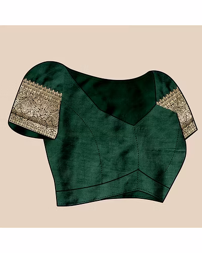 Soft Silk Saree with Rich Zari Weaving Pallu and Border, Silk Weaving Blouse Piece-Green-4