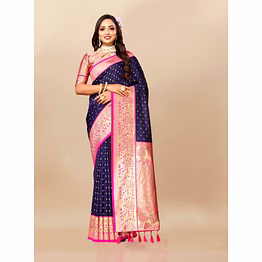 ynf soft silk saree with zari weaving design & rich zari pallu