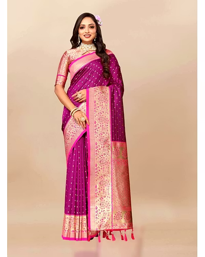 Soft Silk Saree with Zari Weaving Design &amp; Rich Zari Pallu-RMNX-266-Wine