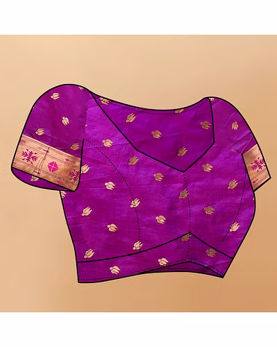 Soft Pethani Silk Saree with Gold Zari Motifs, Rich Pallu &amp; Meenakari Border-Wine-5
