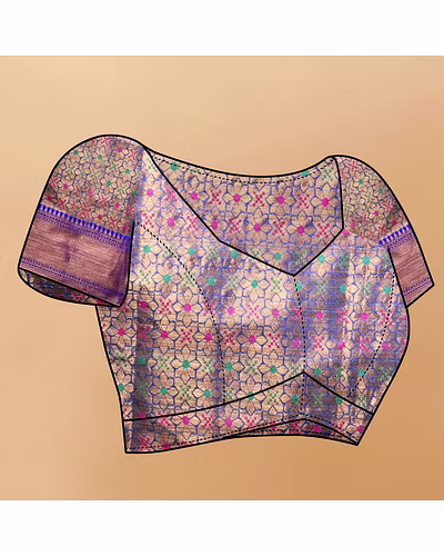 Soft Cotton Saree with Meenakari, Rich Zari Pallu, Contrast Border, Silk Weaving Blouse-Rama-5