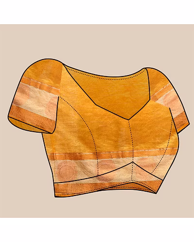 Soft Cotton Saree with Rich Zari Weaving Pallu, Contrast Border, and Silk Blouse Piece-Yellow-4