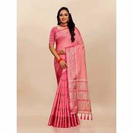 ynf soft katan silk saree with zari weaving design, pallu, border & silk blouse piece