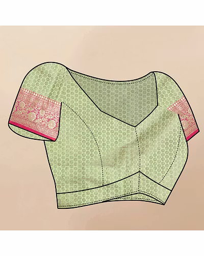 Soft Katan Silk Saree with Rich Zari Weaving Design, Border, and Tassels, Silk Blouse Included-Pista-4