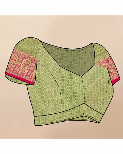 Soft Katan Silk Saree with Rich Zari Weaving Design, Border, and Tassels, Silk Blouse Included-Pista-5