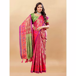ynf soft kanjivaram silk saree with rich zari weaving and tassel-embellished pallu