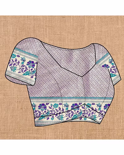 Soft Paithani Silk Saree with Meenakari Design, Zari Border &amp; Silk Blouse Piece-Purple-5