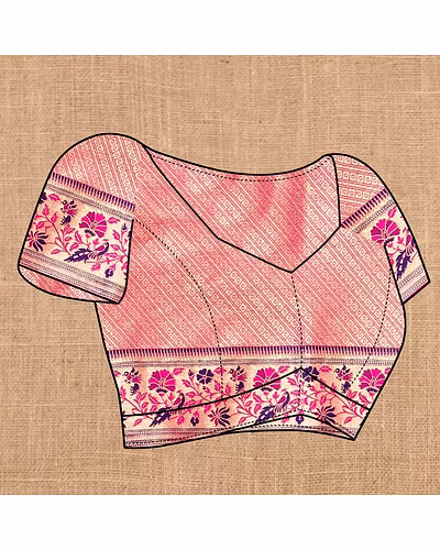 Soft Paithani Silk Saree with Meenakari Design, Zari Border &amp; Silk Blouse Piece-Wine-5