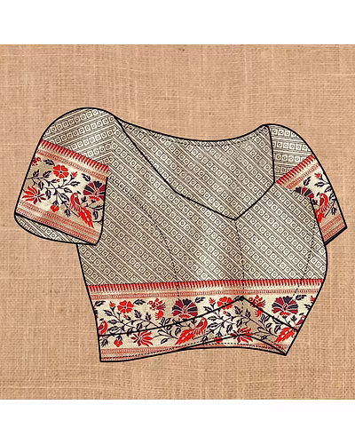 Soft Paithani Silk Saree with Meenakari Design, Zari Border &amp; Silk Blouse Piece-Navy Blue-5