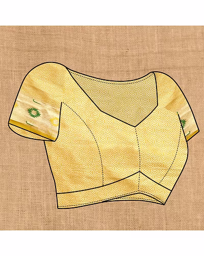 Soft Paithani Silk Saree with Meenakari Design, Zari Border &amp; Silk Blouse Piece-Yellow-5
