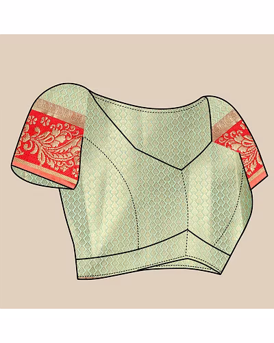 Soft Cotton Saree with Rich Zari Weaving Pallu, Contrast Border, and Silk Blouse Piece-Rama-5