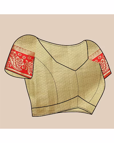 Soft Cotton Saree with Rich Zari Weaving Pallu, Contrast Border, and Silk Blouse Piece-Pista-5