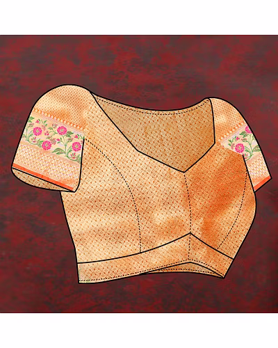 Soft Silk Saree with Gold Zari Lehriya, Rich Meenakari Weaving &amp; Tassel Pallu, Silk Blouse-Orange-5