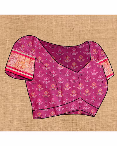 Soft Patola Silk Saree with Meenakari Zari Motifs, Rich Pallu, and Silk Blouse Piece-Rama-5