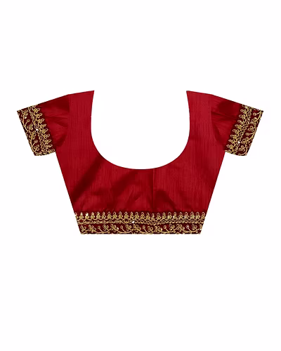 Chiffon Saree Adorned with Sequins and Cord Embroidery With Blouse Piecs-5