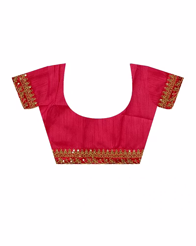 Chiffon Saree Adorned with Sequins and Cord Embroidery With Blouse Piecs-5