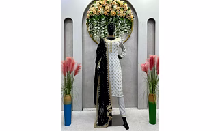 Faux Georgette Thread & Sequence Work Dress with Matching Dupatta - 1kg