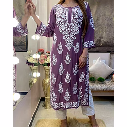 ynf chinestich work rayon dress set