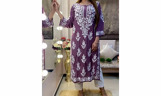 Chinestich Work Rayon Dress Set