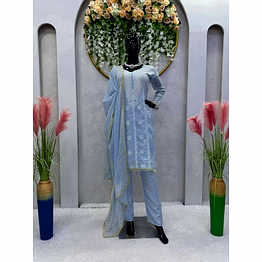ynf tabby organza outfit: elegant thread work with lace details