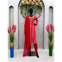 ynf digital print maslin fabric with sequins and thread work - 1kg