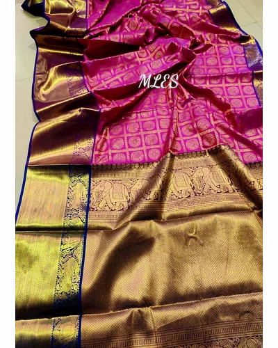 Kanchipuram Handloom Silk Saree with Rich Zari Pallu Border and Figure Design-PCFkanan-Rani
