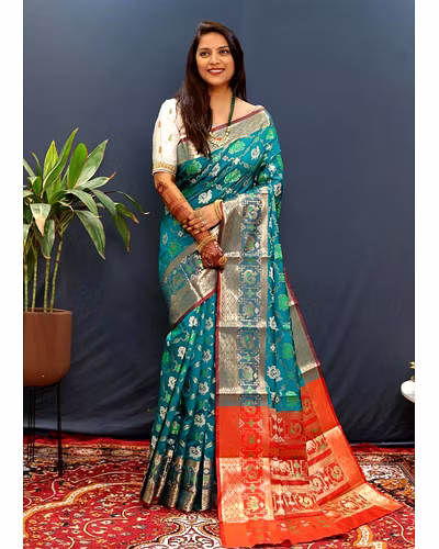 Kanchipuram Handloom Pure Silk Saree with Gold Jari and Pink Border-PCFPure2-Rama