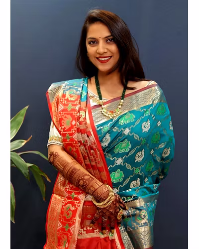 Kanchipuram Handloom Pure Silk Saree with Gold Jari and Pink Border-Rama-1
