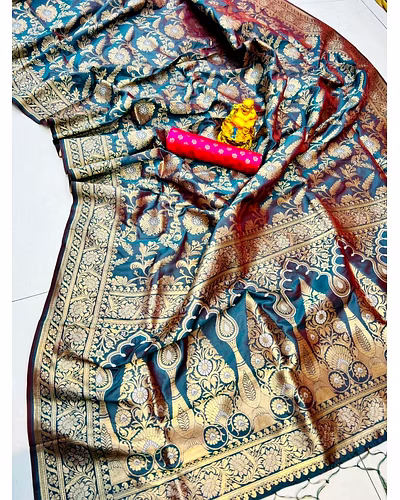 Elegant Pure Silk Handloom Saree with Contrast Weaving and Designer Jari Work-PCFpratham3-Rama