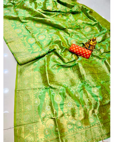 Elegant Pure Silk Handloom Saree with Contrast Weaving and Designer Jari Work-PCFpratham3-Pista