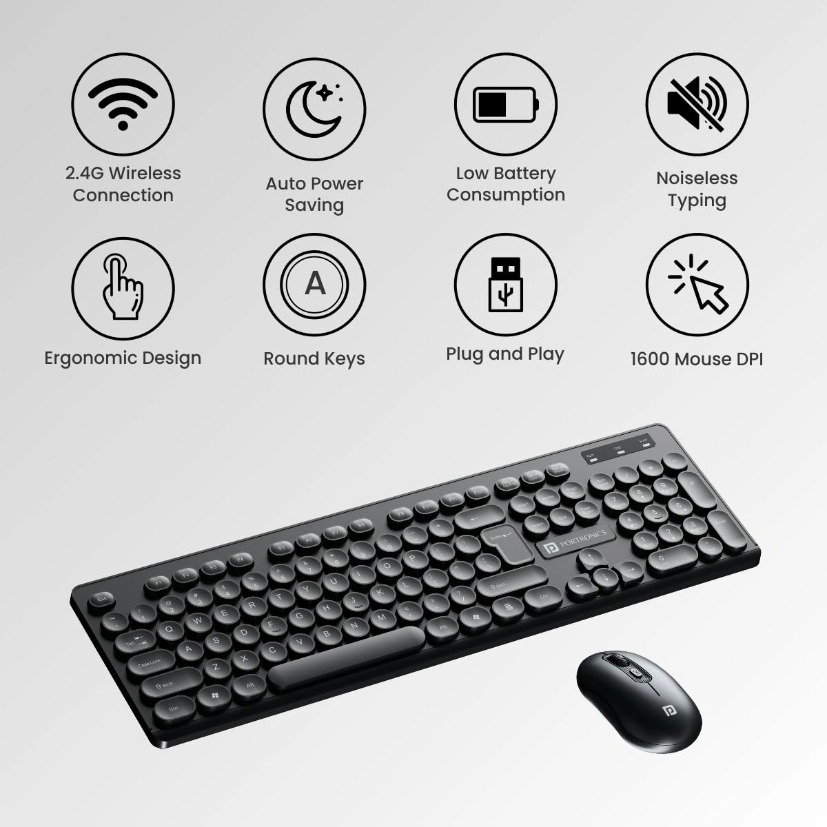 Portronics Key6 Combo Wireless Keyboard and Mouse Set-1