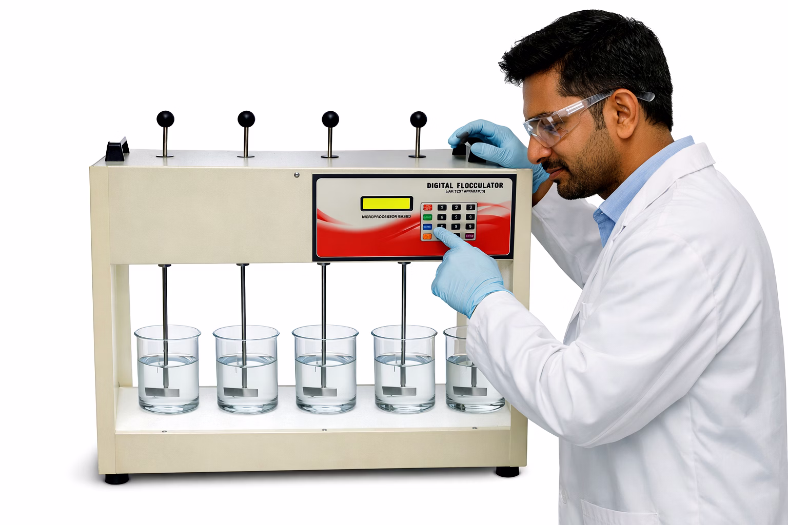 Jar Test Apparatus for Water Treatment Plant Laboratory – Flocculator with Adjustable Speed Stirrer image 3