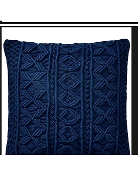 macrame navy blue cushion cover