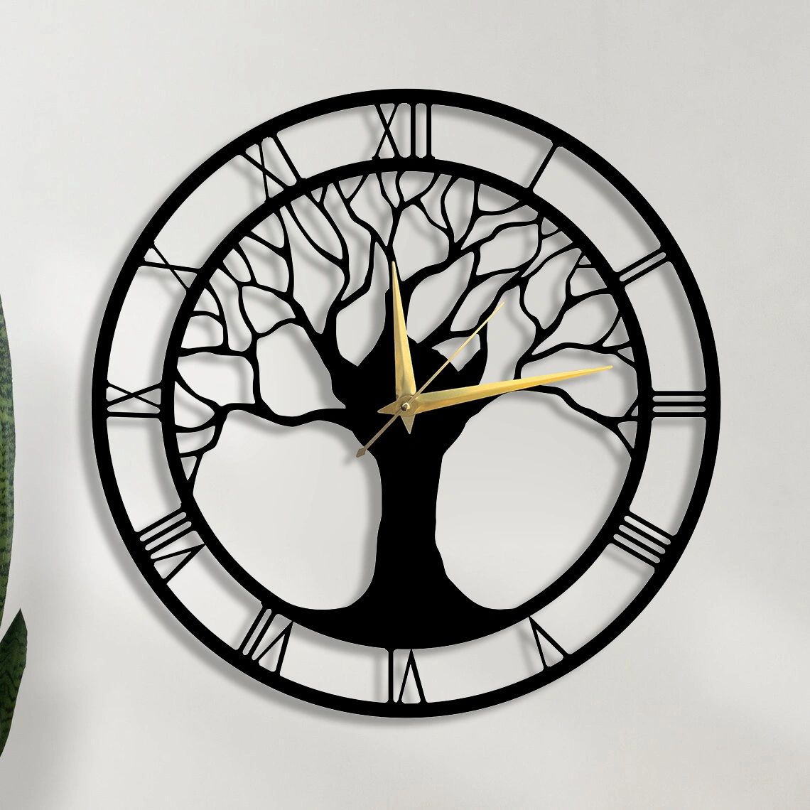 trademubarak Metal tree Wall Clock, Stylish Clock for Living Room-12612812