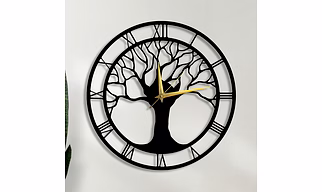 trademubarak Metal tree Wall Clock, Stylish Clock for Living Room