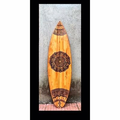 wooden surfing board