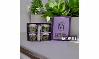 Ceramic unique coconut mug 4 pieces