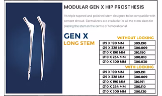 MODULAR GEN X LONG STEM WITH LOCKING & WITHOUT LOCKING