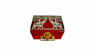 TRUNK BOX WITH ELEPHANT PRINT