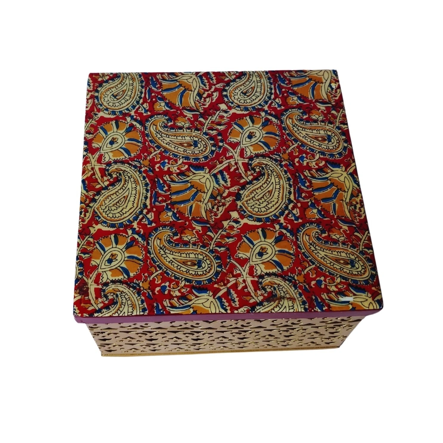 KALAMKARI SQUARE BOX-3