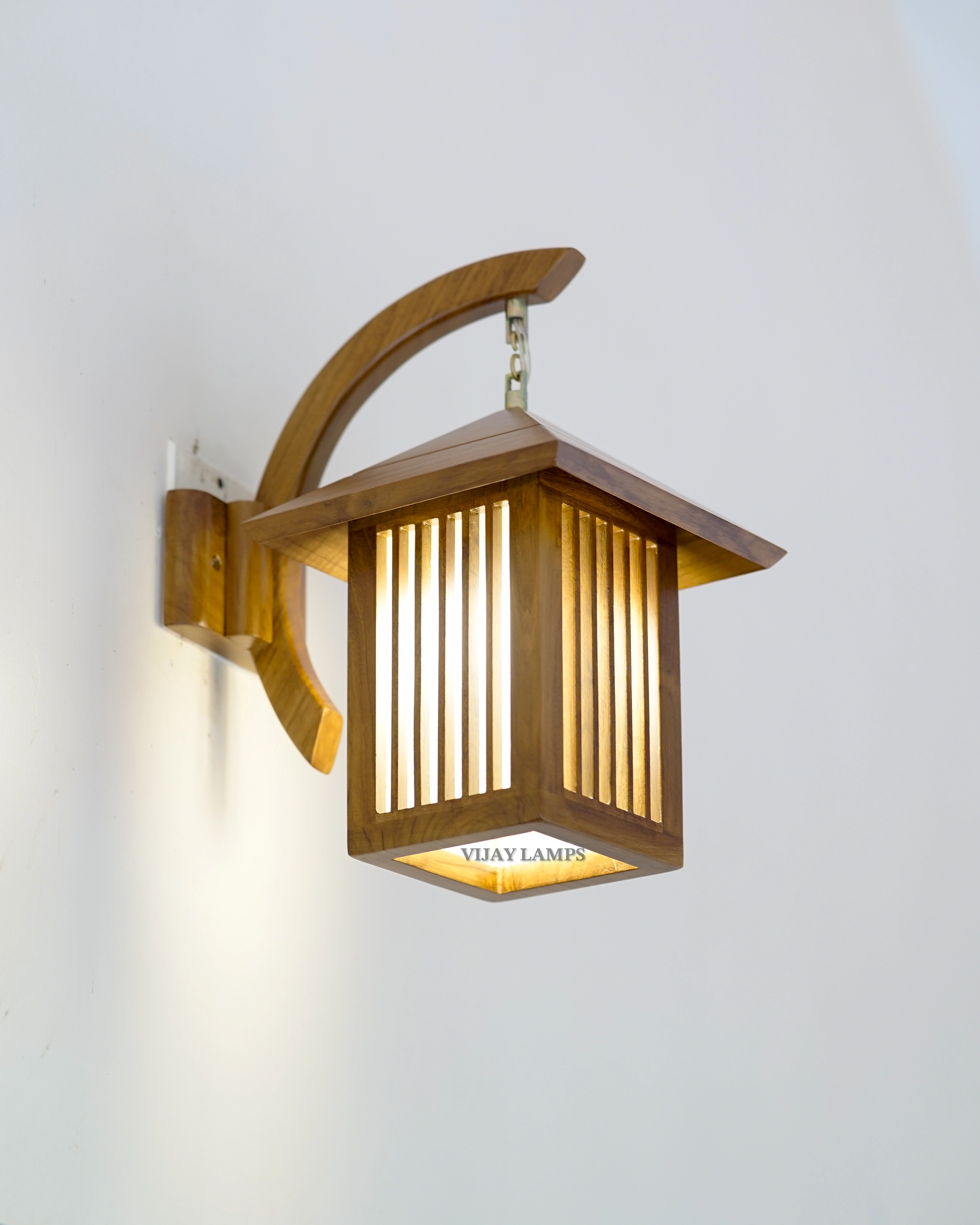 LOUVER TEAK WOODEN WALL LAMPS-002tw