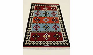 Wool Kilim Rug, Modern Rug, Flat Weave Woollen Rug